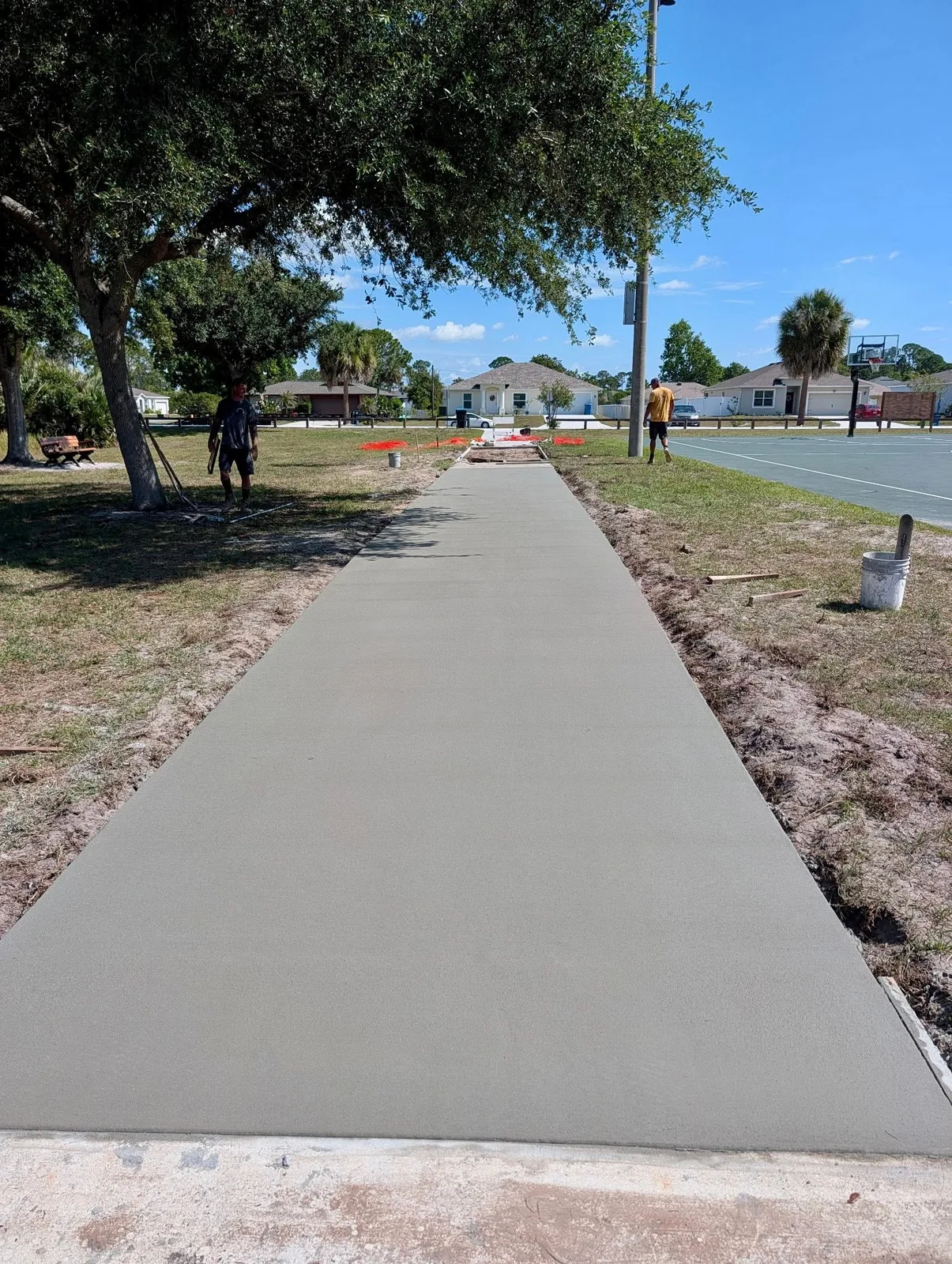 Completed concrete sidewalk replacement at Liberty Park in Palm Bay