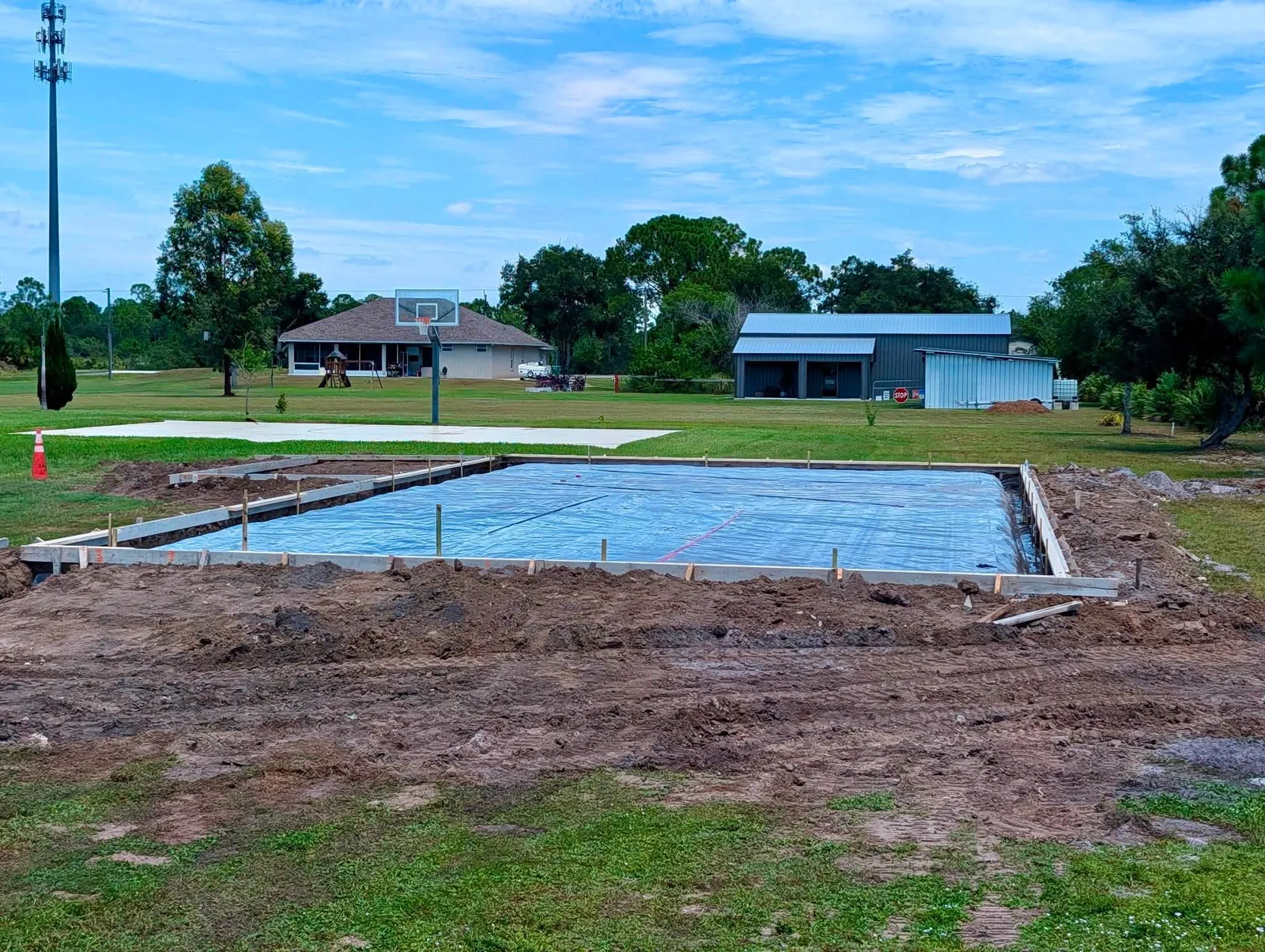 Concrete slab forms and pre-pour preparation completed by JCD Concrete